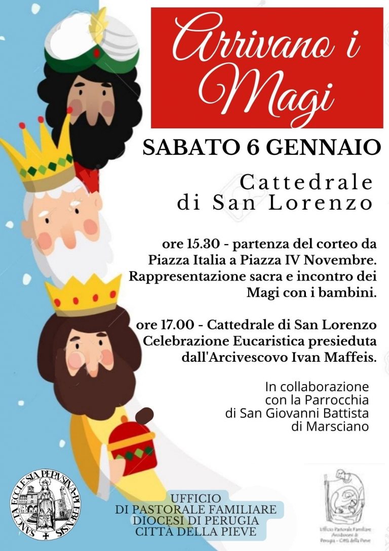 Locandina evento ‘Arrivano i Magi’ promosso dalla Pastorale diocesana per la Famiglia